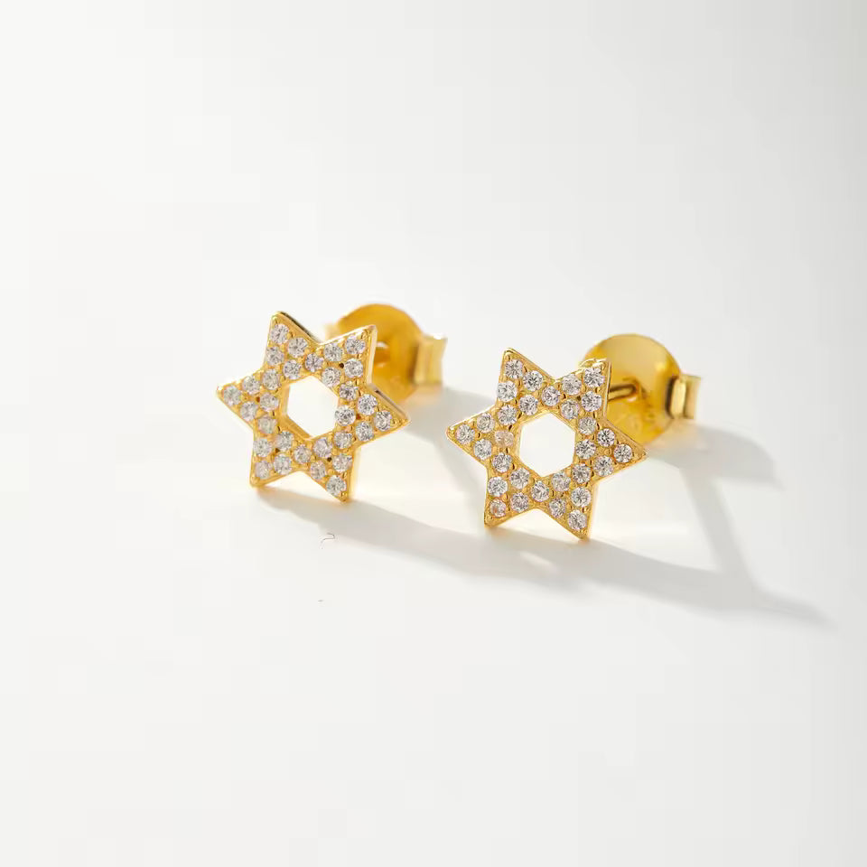 estrela de davi brinco ouro
