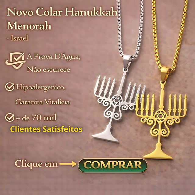 Colar Menorah religioso