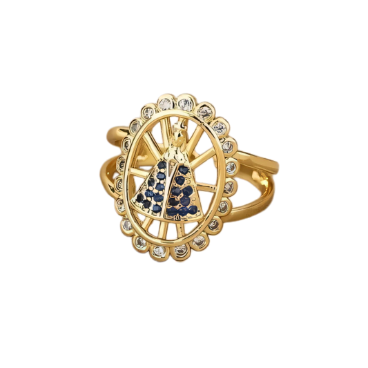 Anel Feminino Nossa Senhora Aparecida - Em Ouro