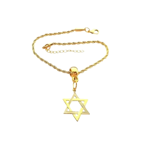 Pulseira Feminina Torcida Berloque - Estrela De Davi
