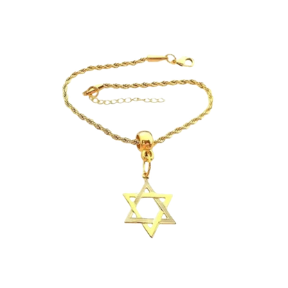 Pulseira Feminina Torcida Berloque - Estrela De Davi