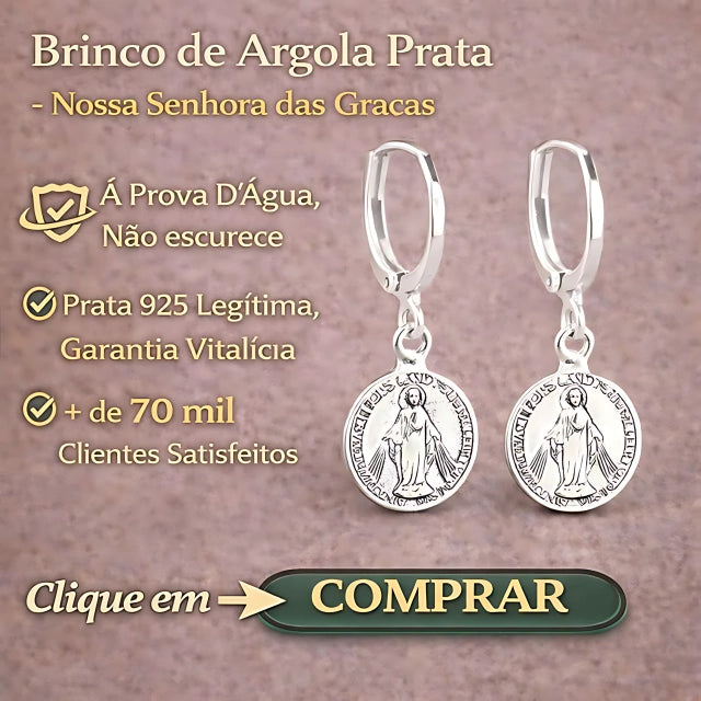 Brinco Nossa Senhora das Graças - Feminino Prata