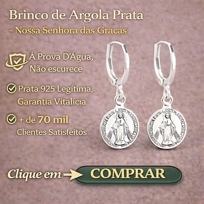 Brinco Nossa Senhora das Graças - Feminino Prata