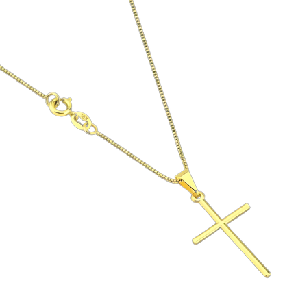 Corrente Veneziana + Pingente Cruz em Ouro