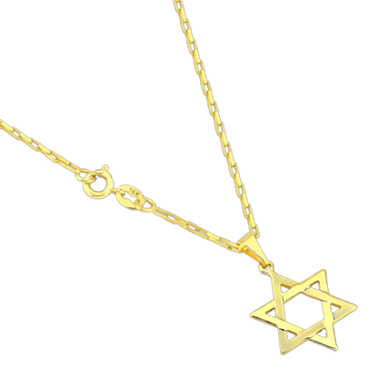 Corrente Estrela de Davi - Em Ouro