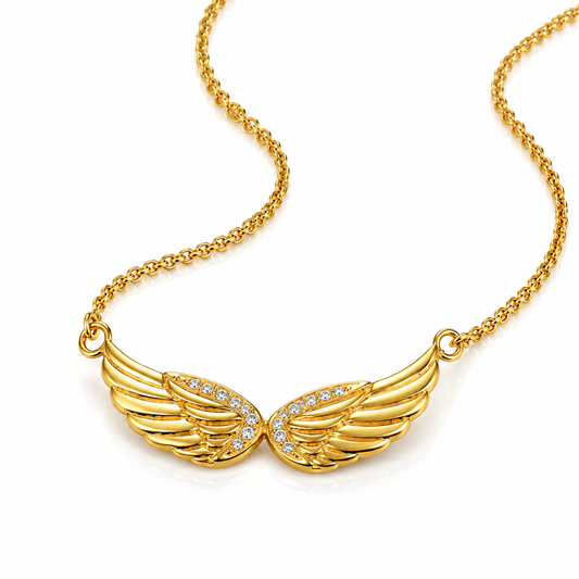Colar Asas de Anjo Feminino - Em Ouro