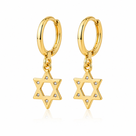 Brinco Estrela De Davi - Em Ouro