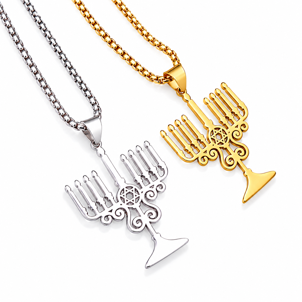 Colar Menorah de Israel - Em Ouro