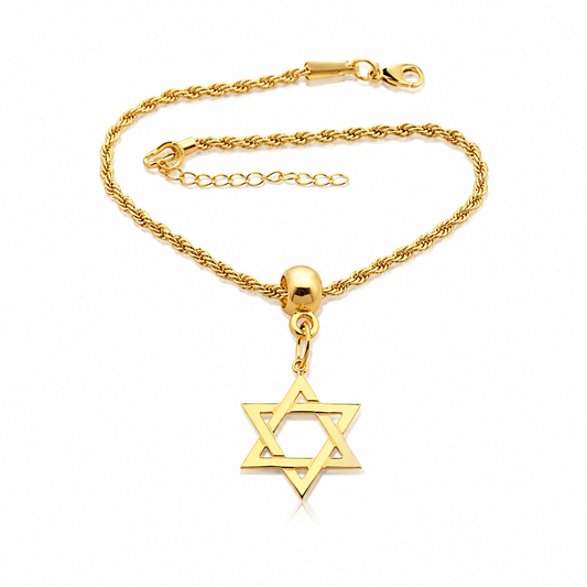Pulseira Feminina Torcida Berloque - Estrela De Davi