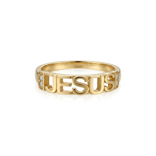 Anel de Jesus - 4 Pedras em Ouro