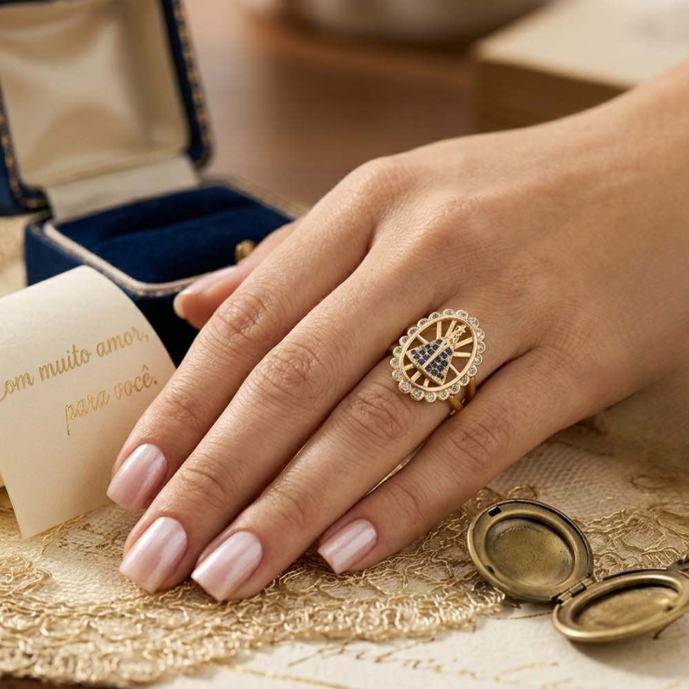 anel nossa senhora feminino ouro