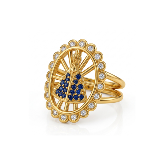 Anel Feminino Nossa Senhora Aparecida - Ouro