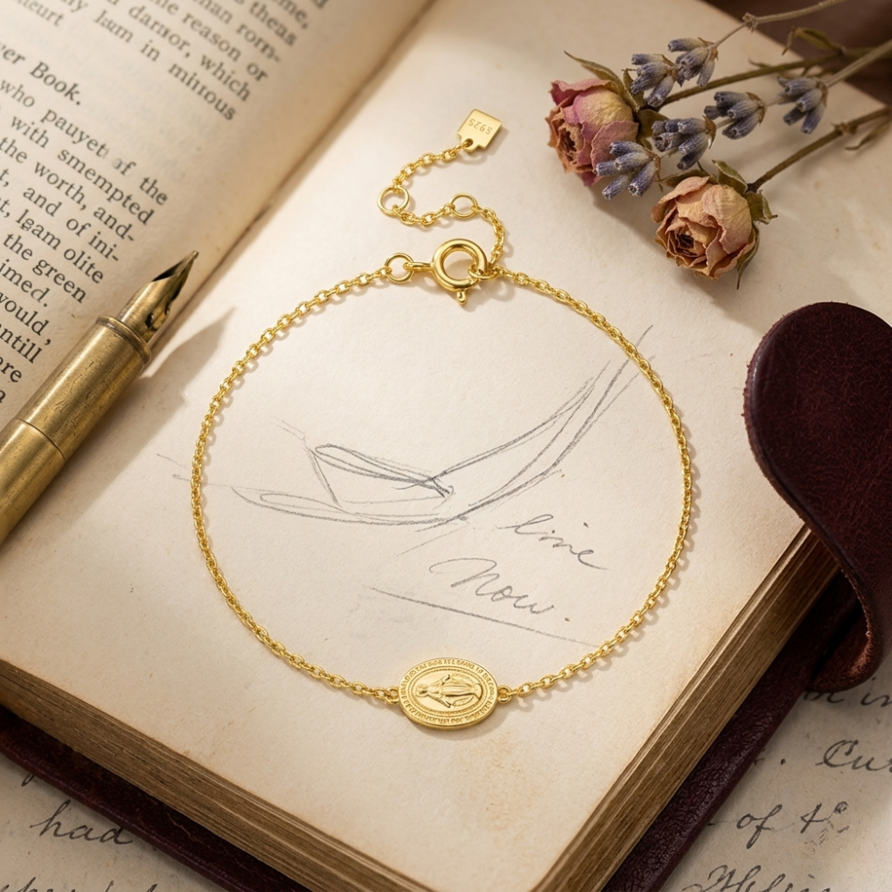 Pulseira Delicada Nossa Senhora - Em Ouro