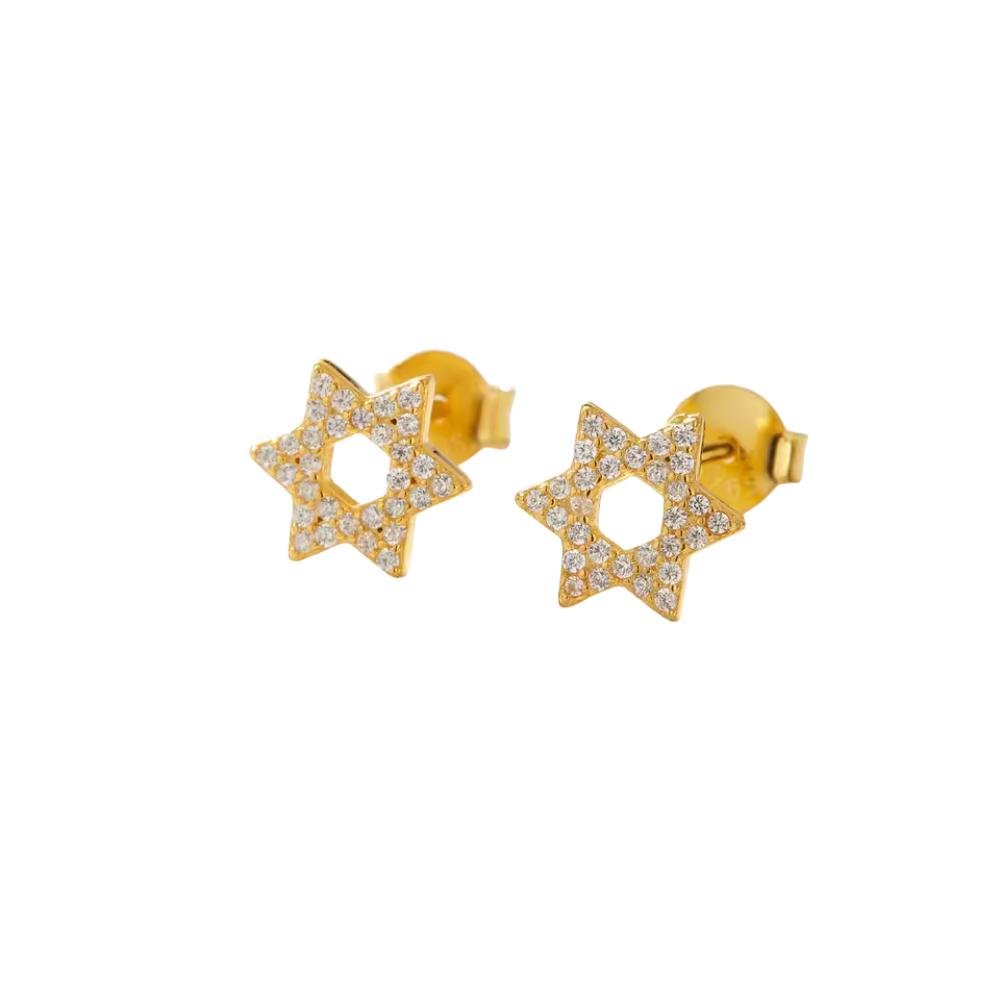 Brinco Feminino Estrela de Davi - Em Ouro