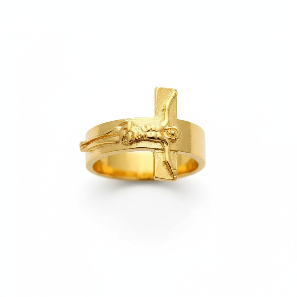 Anel Jesus Cristo - Em Ouro