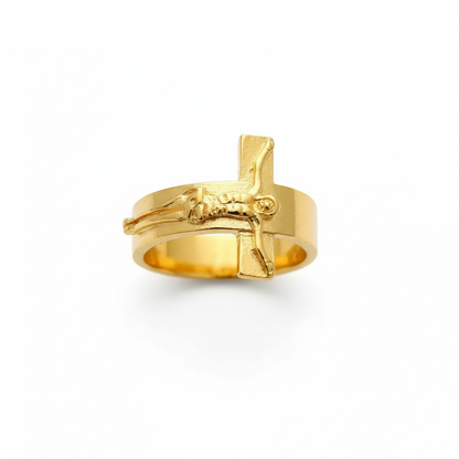 Anel Jesus Cristo - Em Ouro
