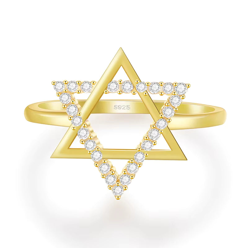 Anel Estrela de Davi - Em Ouro