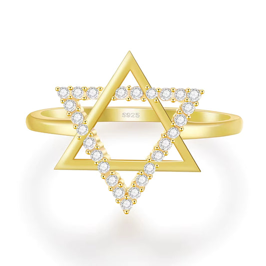 Anel Estrela de Davi - Em Ouro