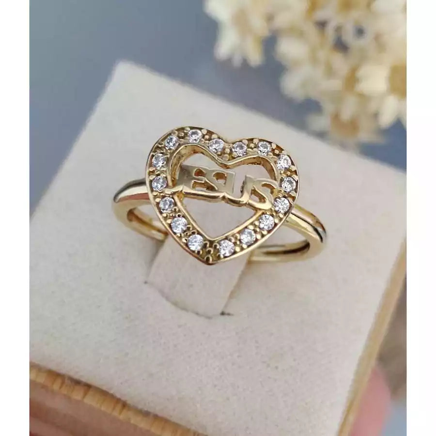 Anel Jesus Feminino Ouro