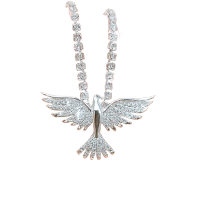 Colar Espírito Santo Prata - Feminino com Zircônias