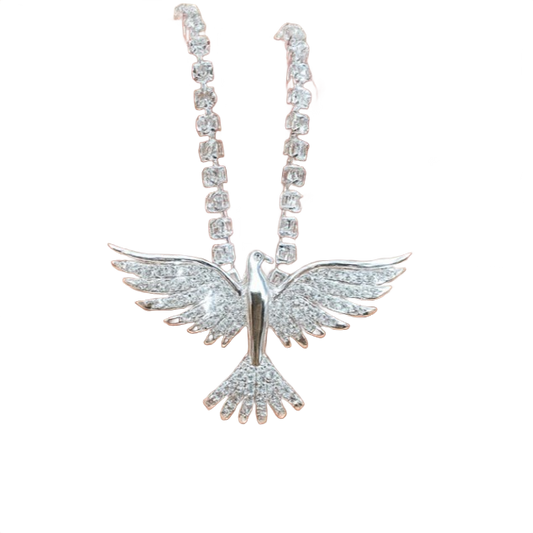 Colar Espírito Santo Prata - Feminino com Zircônias