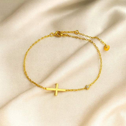 Tornozeleira com Cruz Ouro