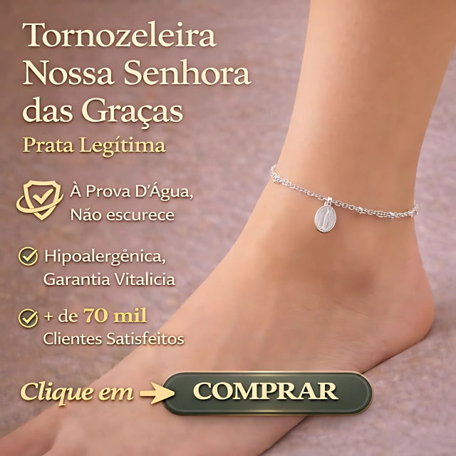 Tornozeleira Nossa Senhora das Graças feminina