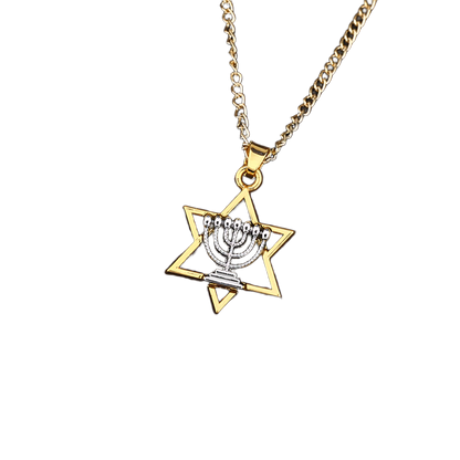 Colar Estrela de Davi com Menorah