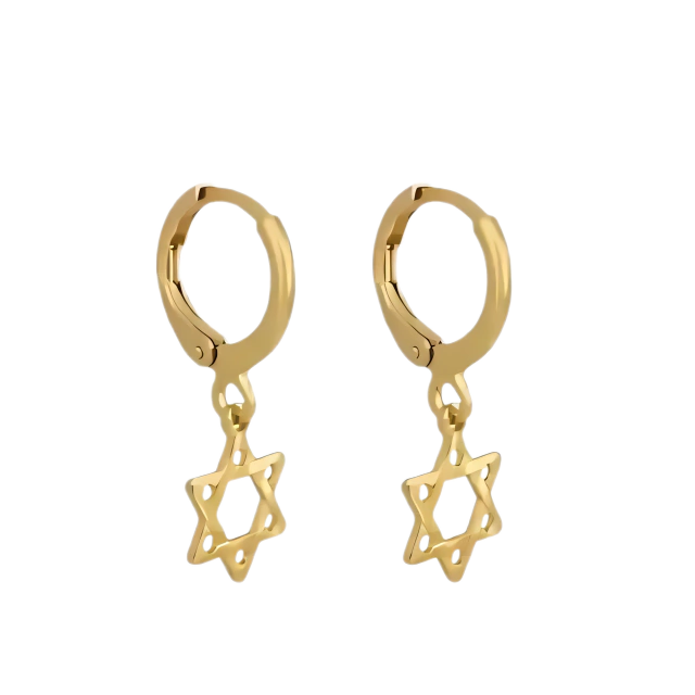 Brinco Estrela De Davi - Em Ouro
